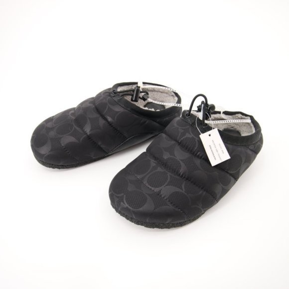NWT Coach Rachelle Slippers Black Puffer Slip On Size 6 B - Picture 1 of 12